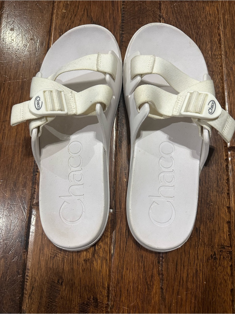 White Chaco Slide Sandals size US 10